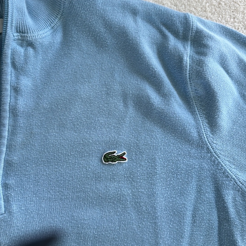 Lacoste Blue V-Neck Sweater - Picture 2 of 4